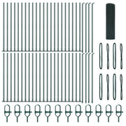 Clôture en fil soudé avec 13 poteaux à brides vert 1x100 m acier V6643 Vetonek