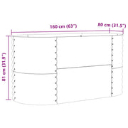Huerto elevado Marrón 160x80x81 cm de acero galvanizado V3641 Vetonek