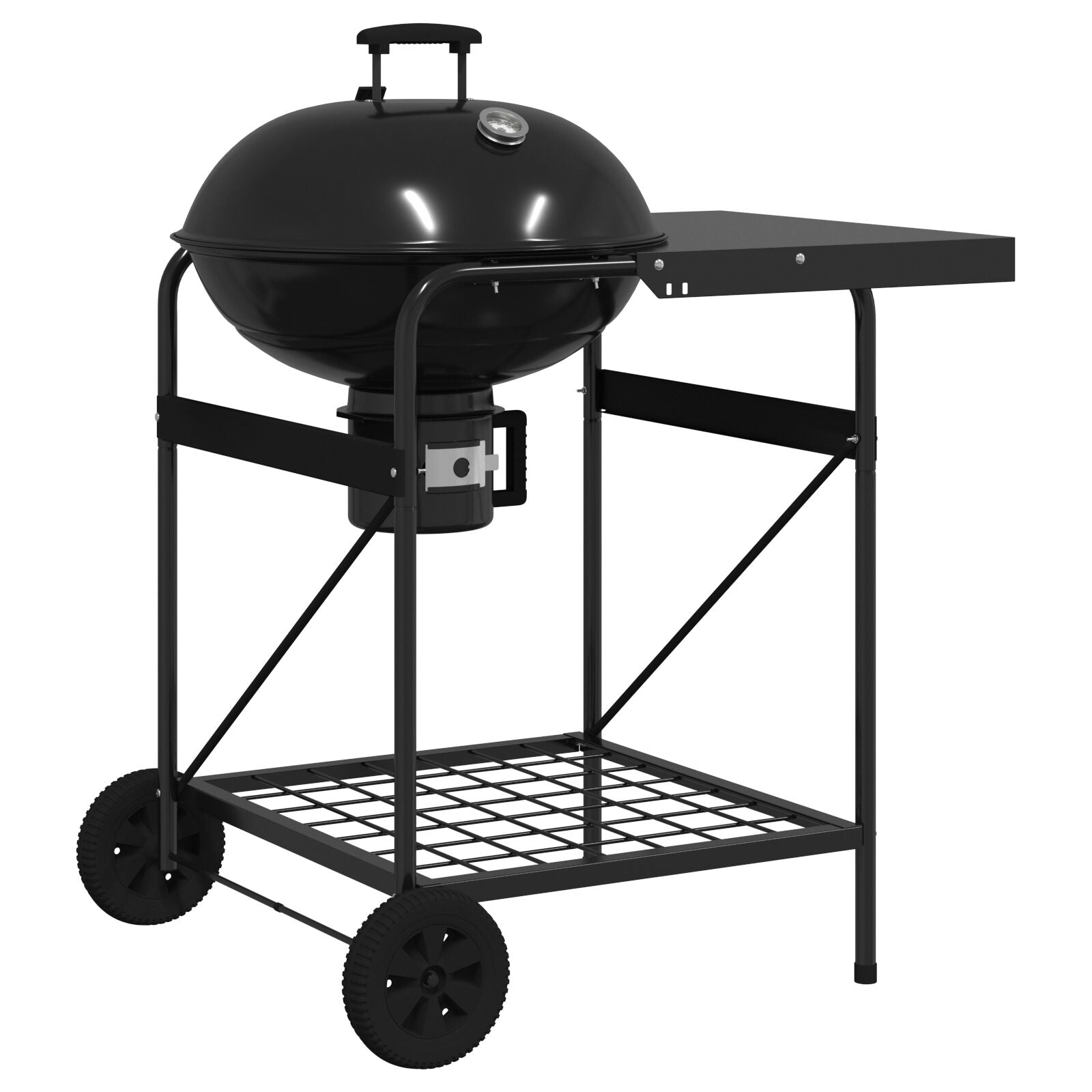 Carro de Barbacoa de Carbón con Tapa Negro 96x72x113 cm Metal V3171 Vetonek