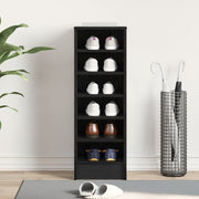 Zapatero Negro Roble 31,5x35x90 cm Madera de alta calidad V0875 Vetonek