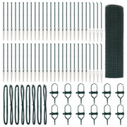 Clôture en fil soudé avec 13 poteaux avec pointes vert 1x100 m acier V3093 Vetonek