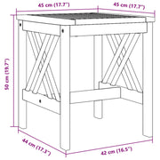 mesa lateral de jardín marrón 45x45x50 cm de madera maciza de acacia V6432 Vetonek