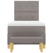 Box Spring Bed with Mattress and Taupe Bench 90x190 cm Fabric V3124 Vetonek