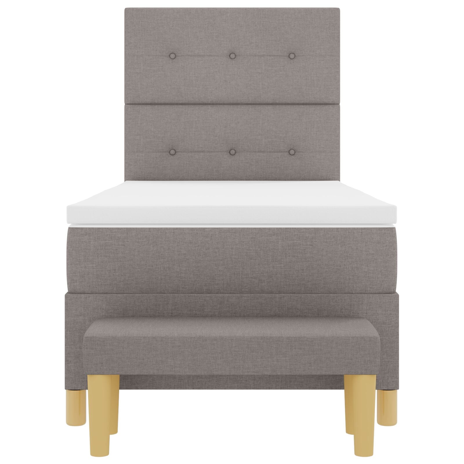 Box Spring Bed with Mattress and Taupe Bench 90x190 cm Fabric V3124 Vetonek