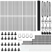 Cerca de Malla Soldada  con 13 Postes Flanged Gris 1.5x50 m de Acero V7633 Vetonek