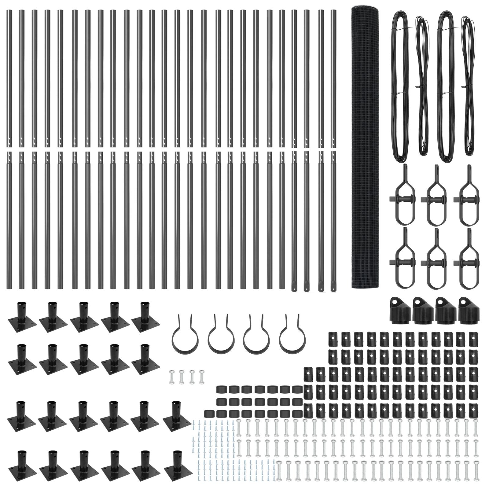 Cerca de Malla Soldada  con 13 Postes Flanged Gris 1.5x50 m de Acero V7633 Vetonek