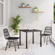 Conjunto de Comedor de Jardín de 3 Piezas  Ratán Poli Negro V1250 Vetonek