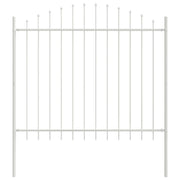 VidaXL Cerca de Jardín con Parte Superior en Arco Blanca 10,2x1,25 m de Acero V1308 Vetonek