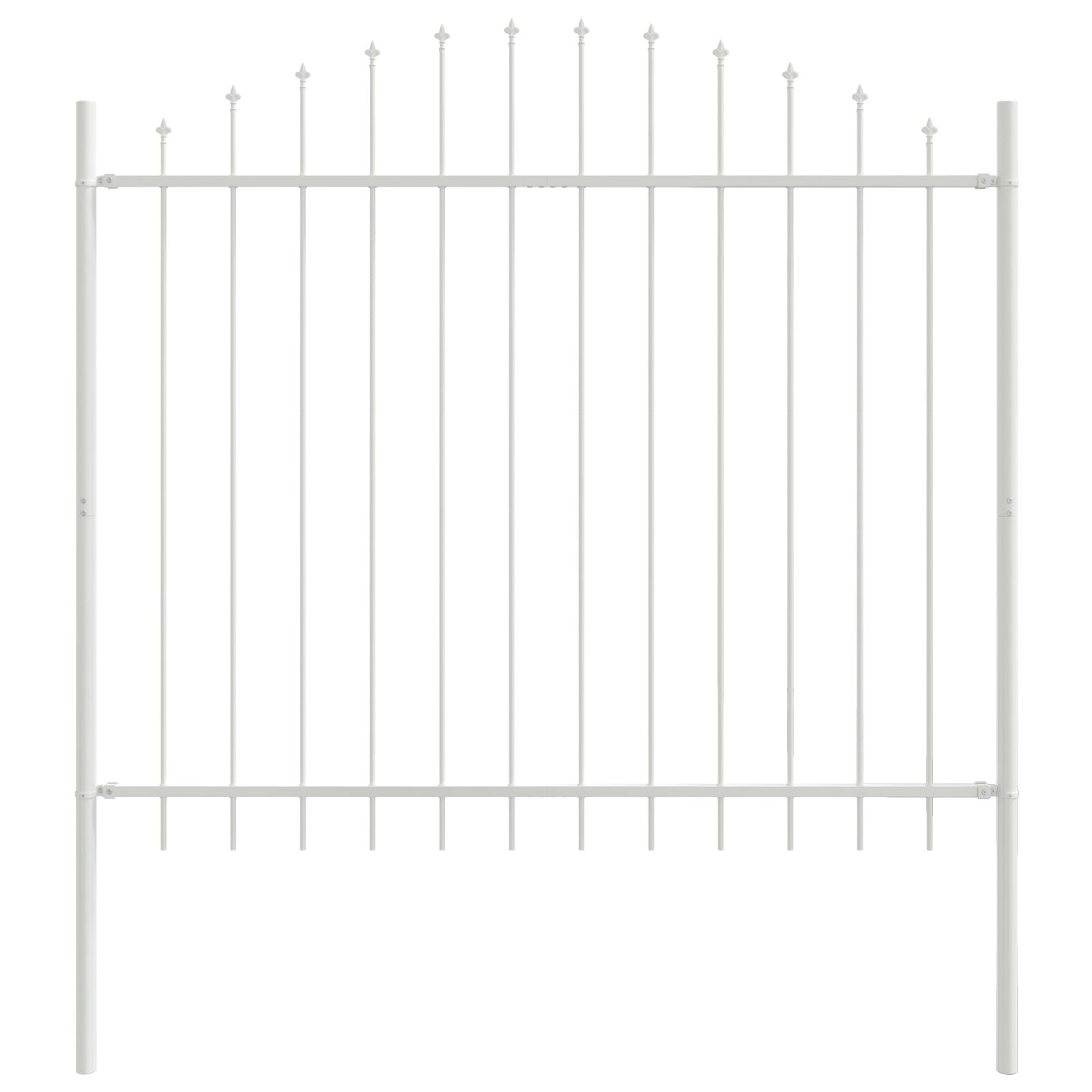 VidaXL Cerca de Jardín con Parte Superior en Arco Blanca 10,2x1,25 m de Acero V1308 Vetonek