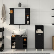 Juego de Muebles de Baño Conjunto de 3 Roble Negro V0356 Vetonek