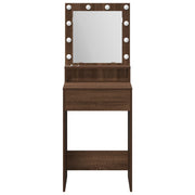 Bureau de maquillage avec lumières LED - Chêne marron - 50x41x135 cm V1529 Vetonek