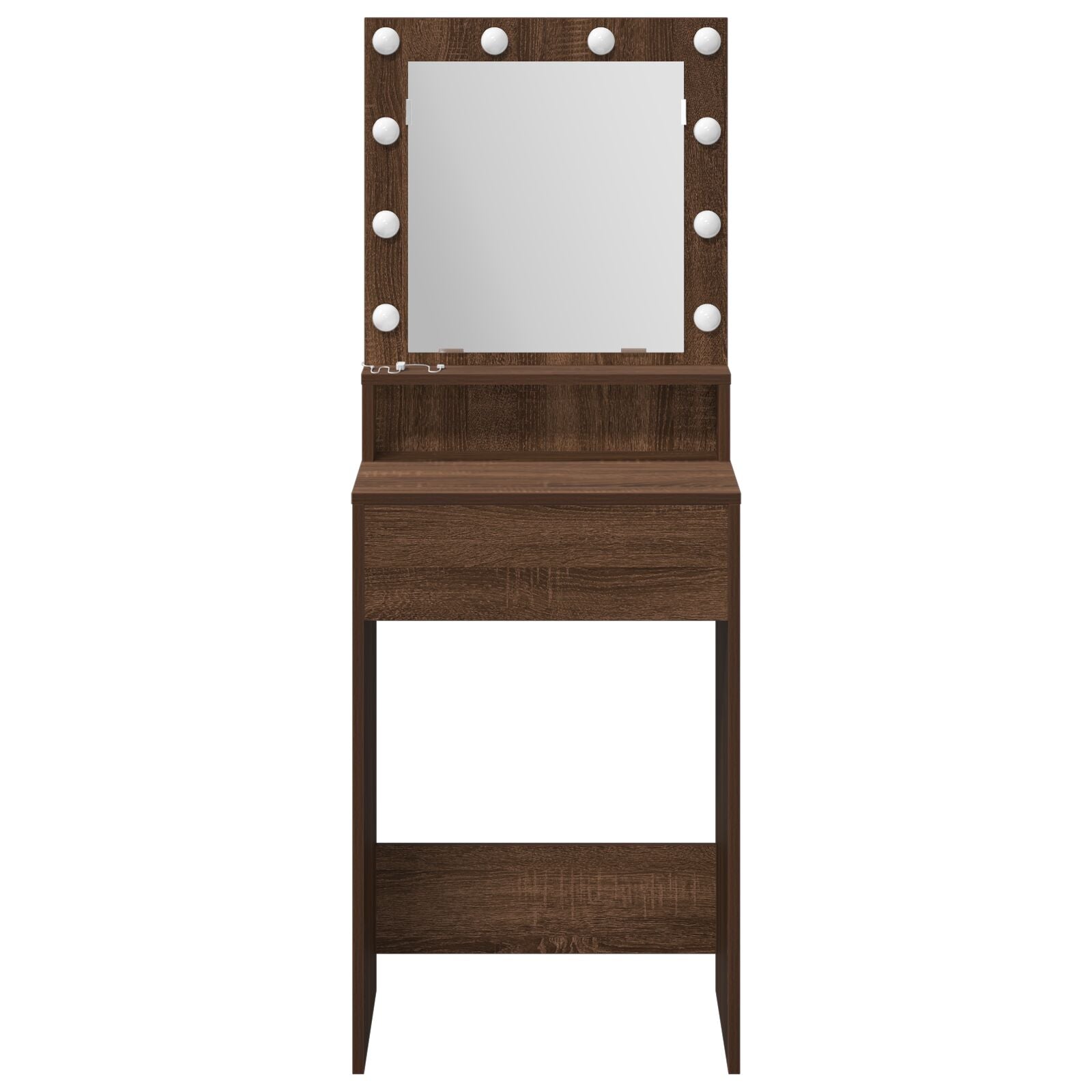 Bureau de maquillage avec lumières LED - Chêne marron - 50x41x135 cm V1529 Vetonek