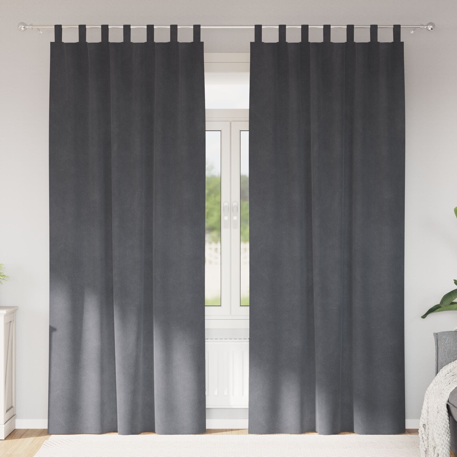 Blackout Curtains with Suspension Ties 2 pcs Light Gray Velvet V3877 Vetonek