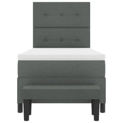 Cama con Base  con Colchón y Banco Gris Oscuro 90x190 cm Tela V0789 Vetonek