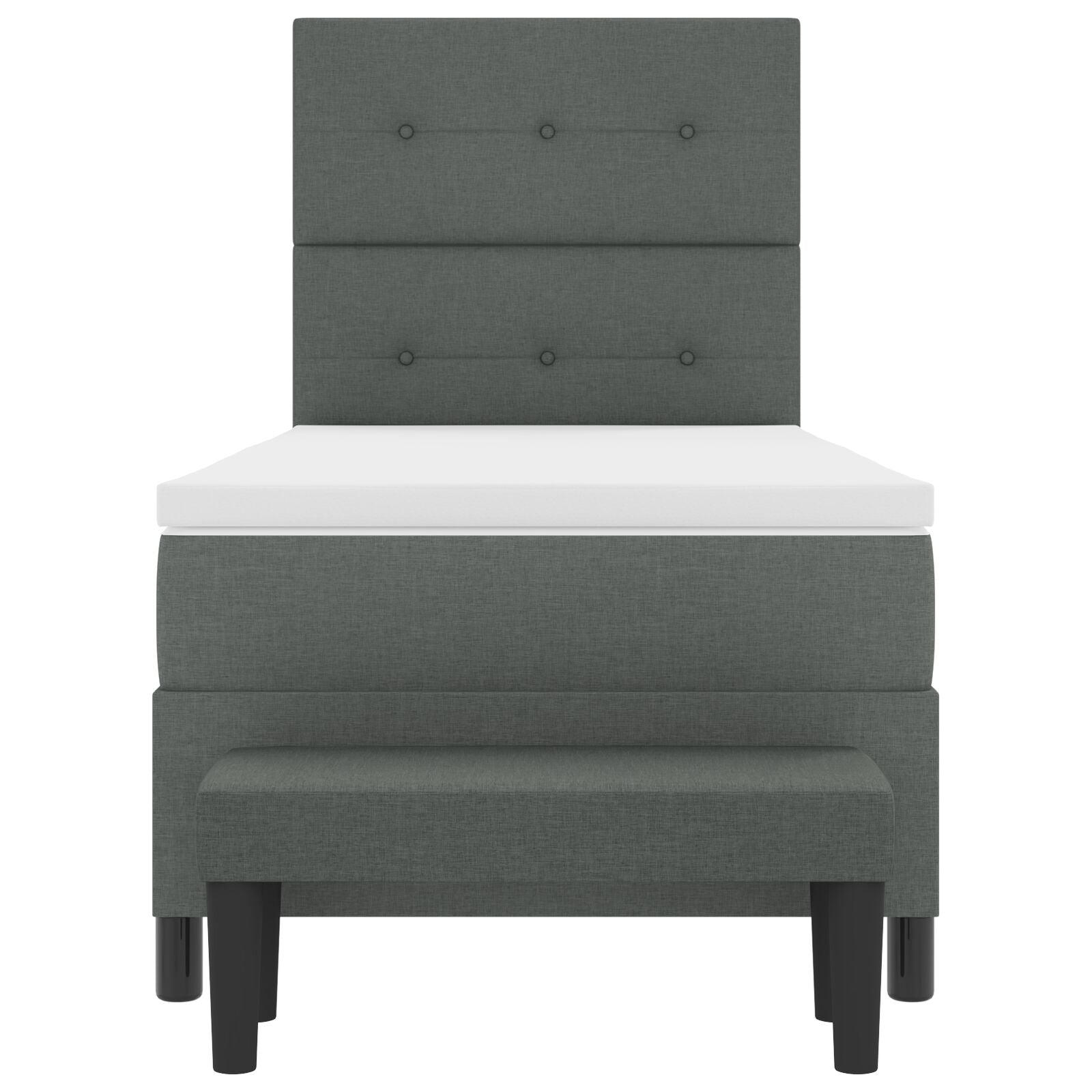 Cama con Base  con Colchón y Banco Gris Oscuro 90x190 cm Tela V0789 Vetonek