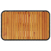 Conjunto de Comedor de Jardín de 3 Piezas con Cojines Negro de Poliratán y Acacia V0186 Vetonek