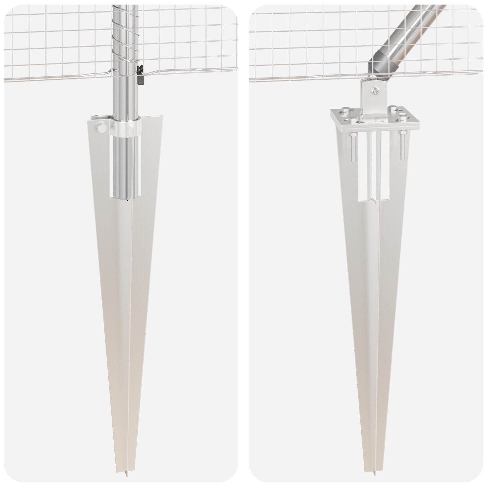Clôture en fil de fer soudé avec 13 poteaux à pointes 1x100 m en acier galvanisé V1914 Vetonek
