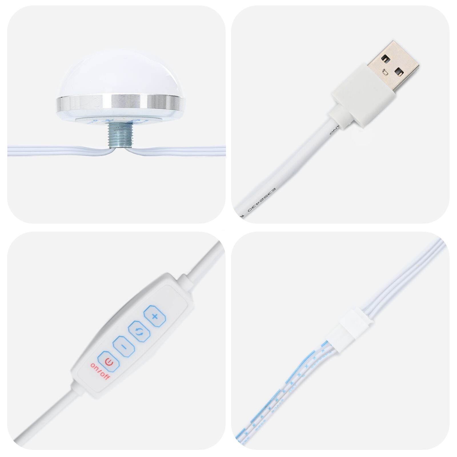 Bureau de maquillage avec lumières LED - Chêne marron - 50x41x135 cm V1529 Vetonek