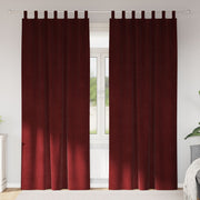 Blackout Curtains with Suspension Ties 2 pcs Wine Red Velvet V4034 Vetonek