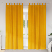 Blackout curtains with hanging loops 2 pcs Mustard Yellow Velvet V3730 Vetonek