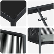 Conjunto de Comedor de Jardín  de 5 Piezas con Cojines Negro Poliratán V0369 Vetonek