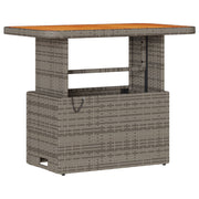 Conjunto de Comedor de Jardín de 3 Piezas con Cojines Gris en Poliratán y Acacia V0223 Vetonek