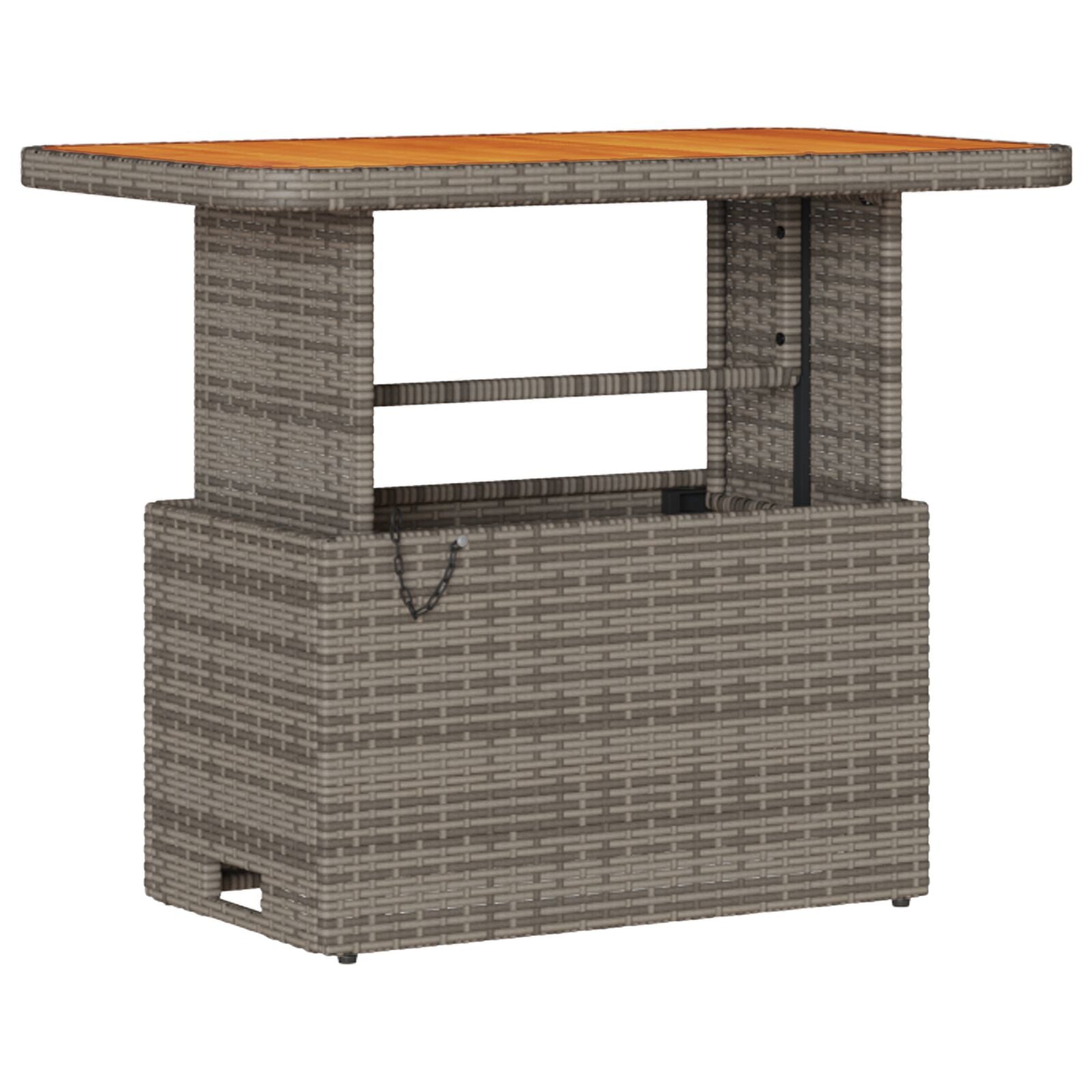 Conjunto de Comedor de Jardín de 3 Piezas con Cojines Gris en Poliratán y Acacia V0223 Vetonek