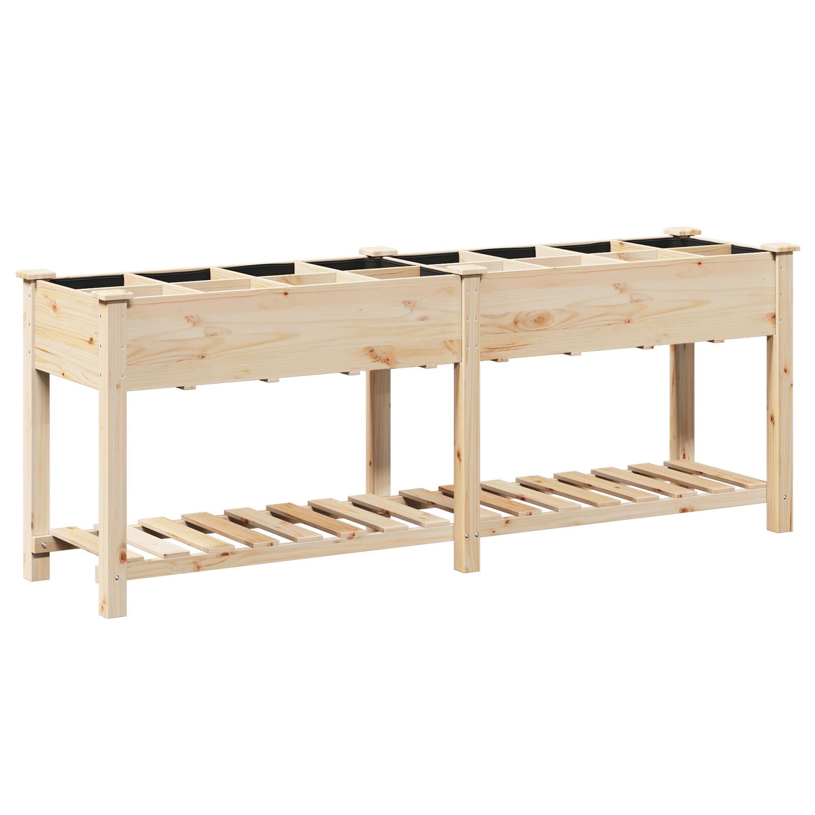 Macetero de Jardín con Rejillas 203x53x76 cm de Madera Maciza de Abeto V0708 Vetonek