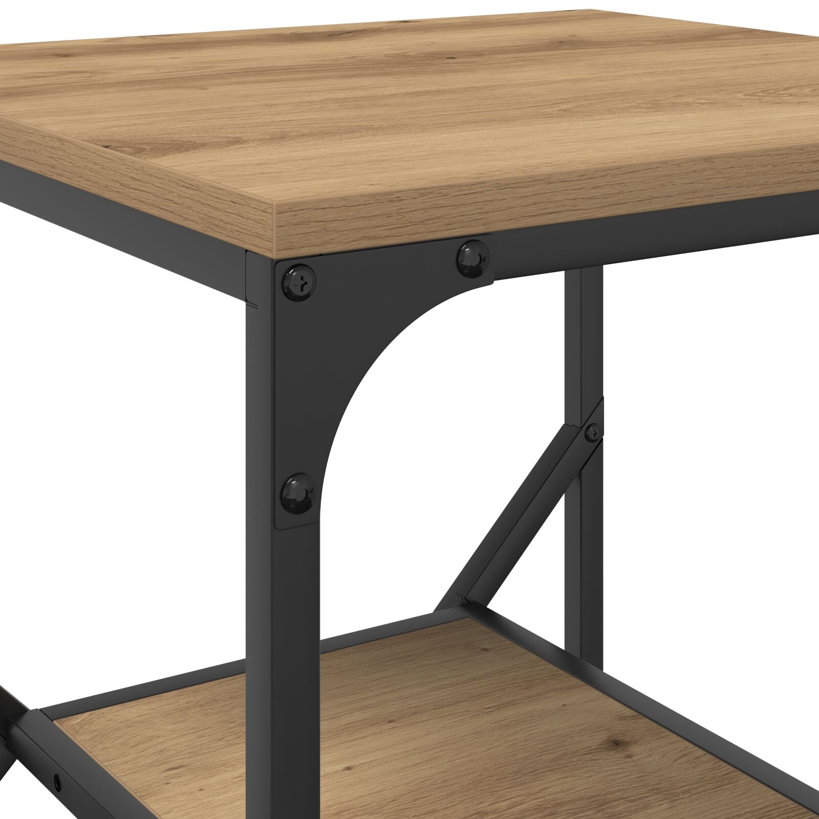 Mesa Lateral de Roble Artesanal 41x40x60 cm de Madera Ingenierizada V8794 Vetonek