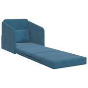Sofá Cama de Piso  2-en-1 Azul 65x80x83 cm Terciopelo V5678 Vetonek