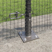 Clôture en fil soudé avec 7 poteaux à brides gris 0,5x100 m acier V7725 Vetonek