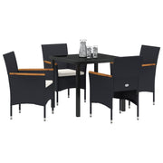 Conjunto de Comedor de Jardín  de 5 Piezas Negro de Poliratán V6729 Vetonek