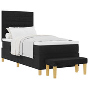 Bed Frame with Mattress Set of 2 Black Fabric 90 x 190 cm V2332 Vetonek