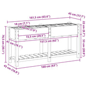 Jardín Planter de con Rejillas 161x43x76 cm Madera Sólida de Abeto V0692 Vetonek