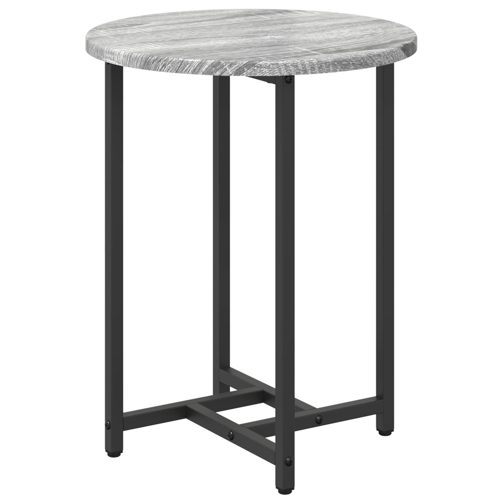 Mesa Lateral 2 pcs Gris Sonoma de Madera y Metal V4191 Vetonek