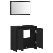 Armario de baño con espejo de madera de roble negro 60x33x61 cm de madera de ingeniería V9107 Vetonek