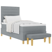 Bed with Slatted Base and Light Gray Mattress 90x190 cm Fabric V2318 Vetonek