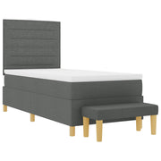 Bed With Slatted Base And Bench Dark Gray 90x190 cm Fabric V2325 Vetonek
