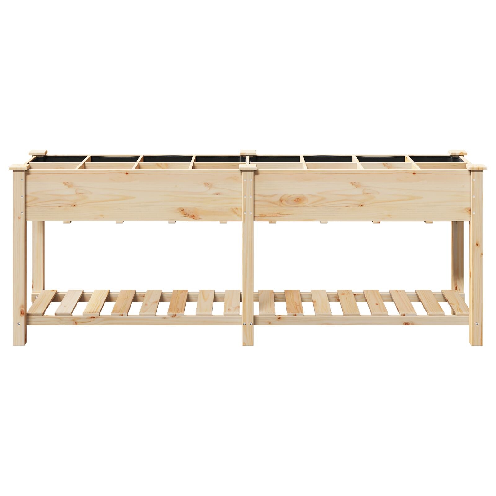 Macetero de Jardín con Rejillas 203x53x76 cm de Madera Maciza de Abeto V0708 Vetonek