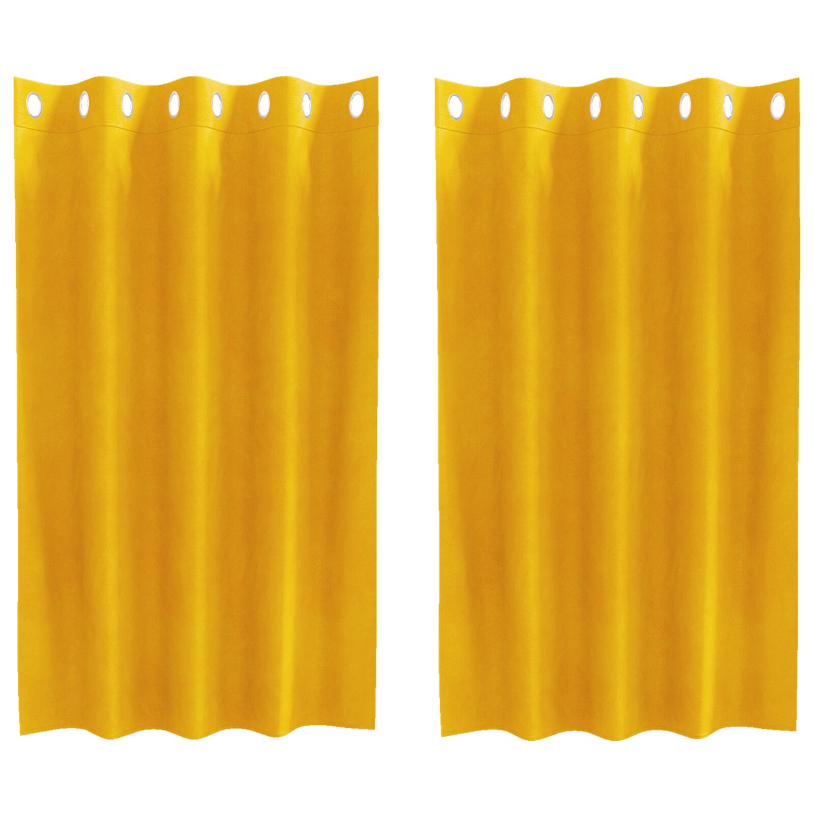 Blackout Curtains with Eyelets 2 pcs Mustard Yellow Velvet V3594 Vetonek