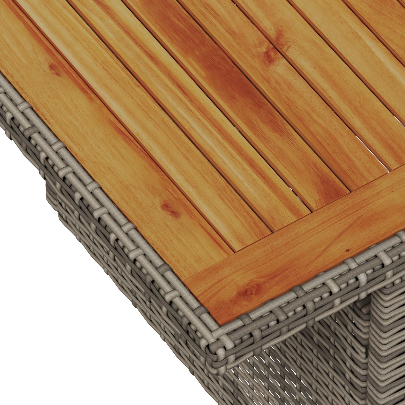 Conjunto de Comedor de Jardín de 6 Piezas con Cojines Gris Poliratán Acacia V8897 Vetonek