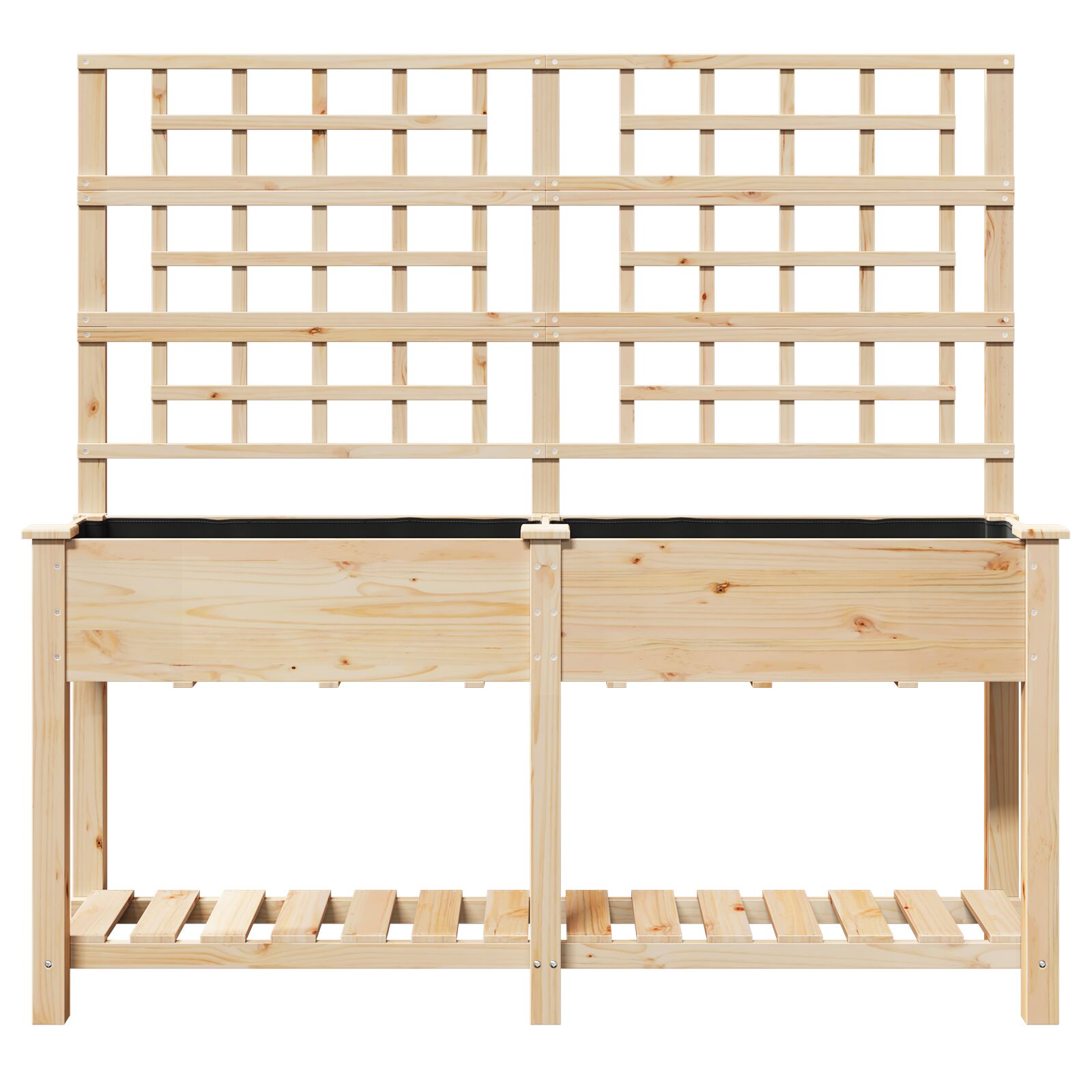Plantador de Jardín con Enrejado y Estante 161x43x152 cm Madera Maciza de Pino V0609 Vetonek