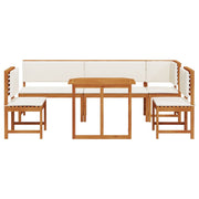 6-Piece Garden Dining Set with Solid Acacia Wood Cushions V2294 Vetonek