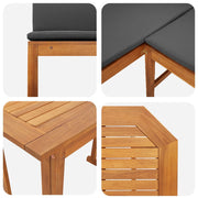 4 Piece Garden Dining Set with Solid Acacia Wood Cushions V2263 Vetonek