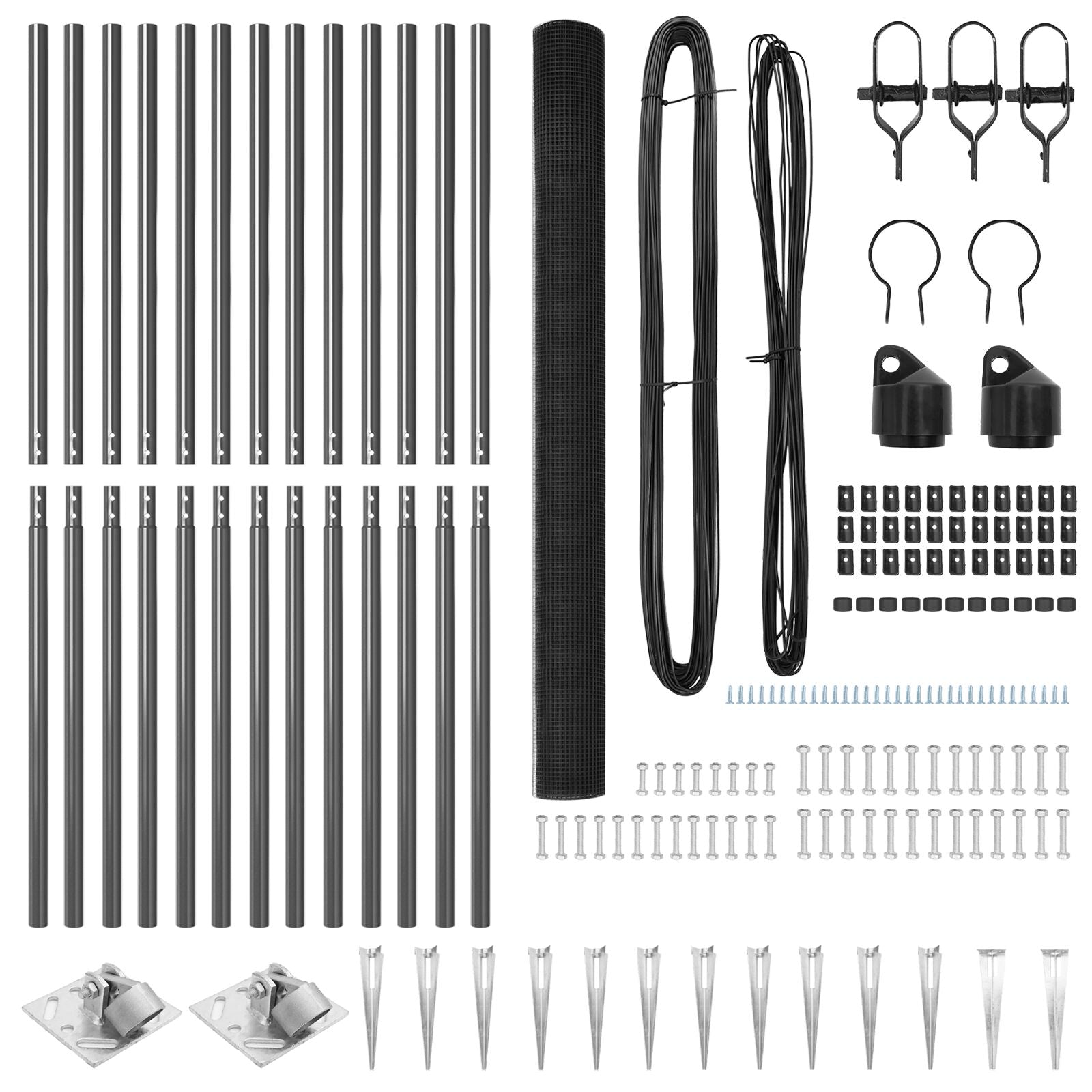 Cerca de Alambre Soldada con 13 Postes de Punta Gris 1.6x25 m Acero V3789 Vetonek