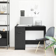 Bureau en Chêne Noir - 100x50x75 cm - En Bois Ouvré V1773 Vetonek