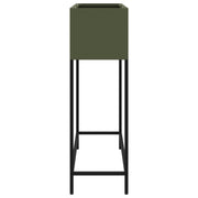 Jardinera Elevada 100x26x82 cm Verde Oliva Acero V9678 Vetonek