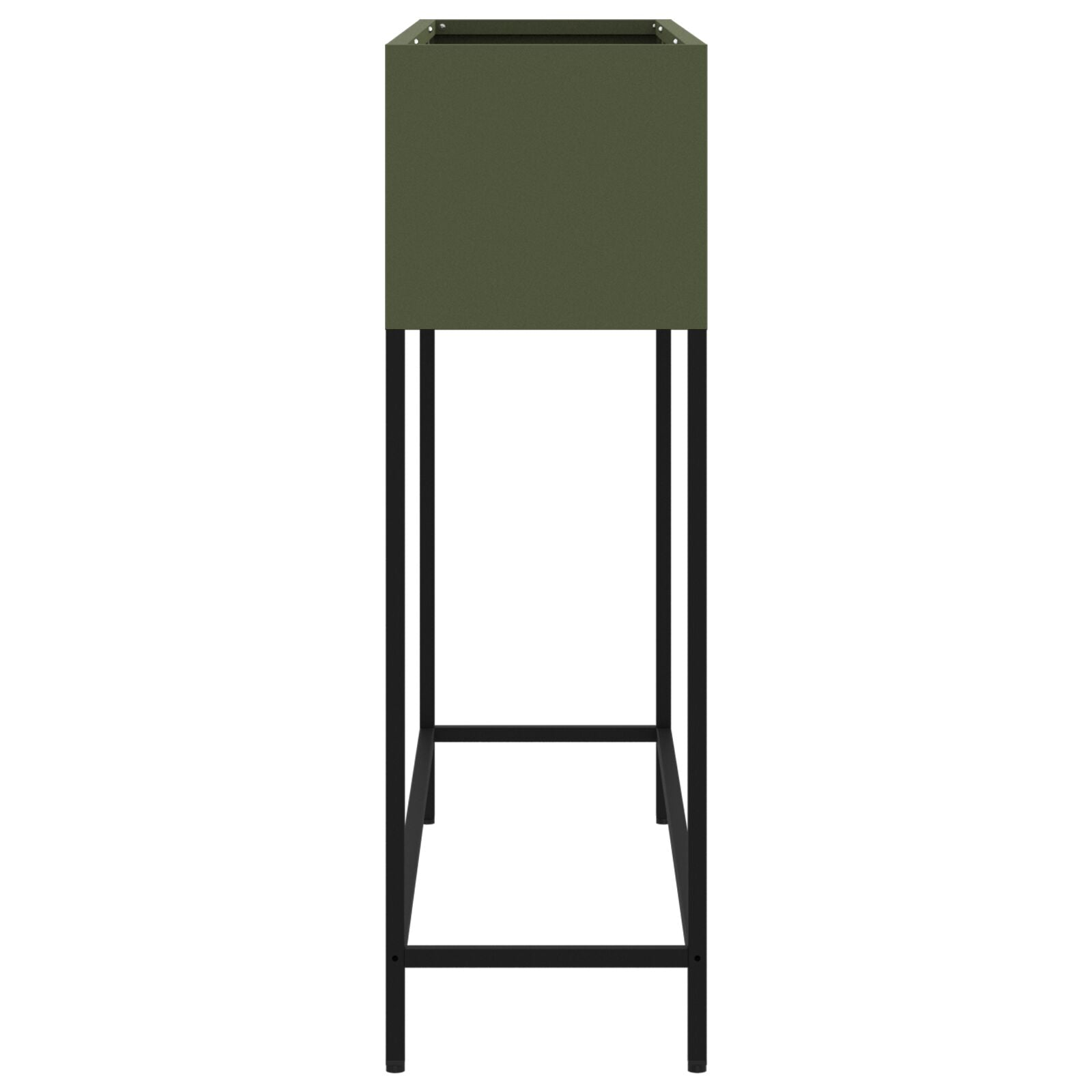 Jardinera Elevada 100x26x82 cm Verde Oliva Acero V9678 Vetonek