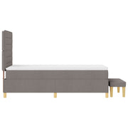 Box Spring Bed with Mattress and Taupe Bench 90x190 cm Fabric V2356 Vetonek