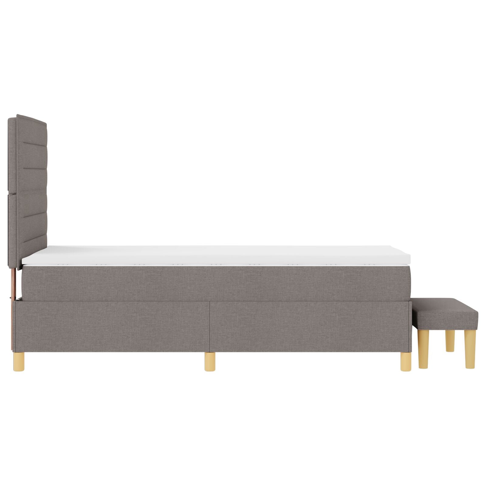 Box Spring Bed with Mattress and Taupe Bench 90x190 cm Fabric V2356 Vetonek